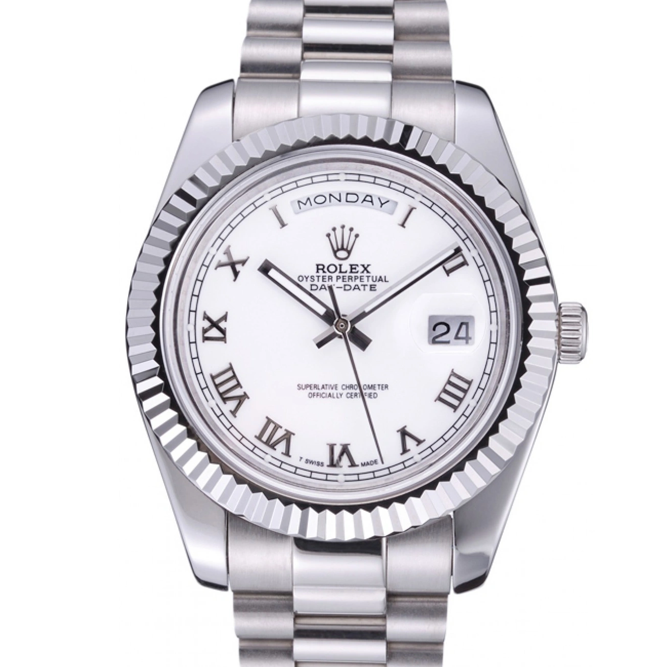 Aaa fake watches Bracelet White Stainless 622547 Dial Rolex Day-Date Steel 1026